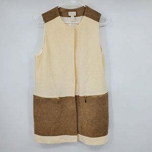 Chico's Mixed Fabric Wool Women's Long‎ Fashion Vest Size 1 / Medium